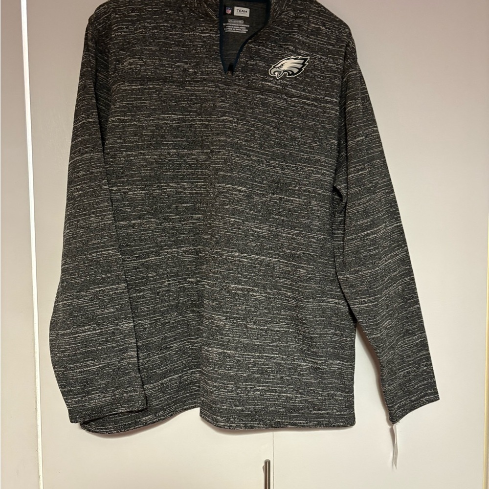 NFL Eagles Team Apparel Gray and Teal Pullover